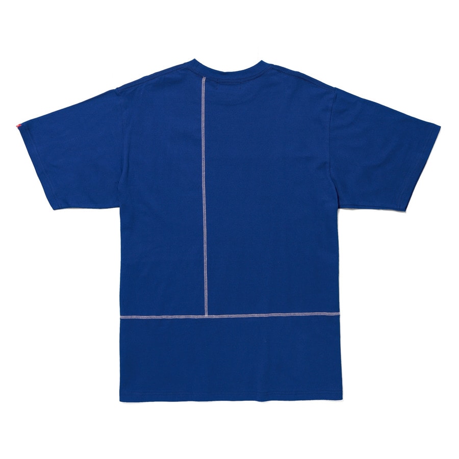 Contrast Stitch Blocking T-shirt SS 詳細画像 Blue 3
