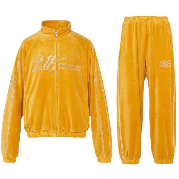 RHINESTONE VELOUR JERSEY SET-UP 詳細画像 Mustard 1