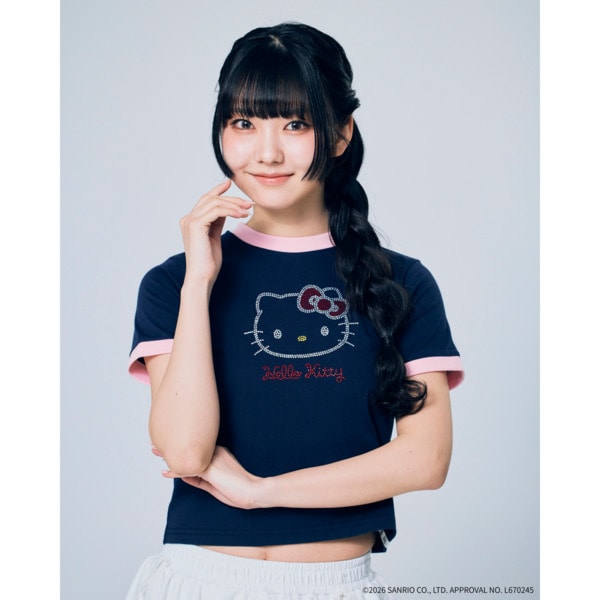 24K&times;HELLO KITTY WMNS Ringer SS Tee 詳細画像 Navy 15