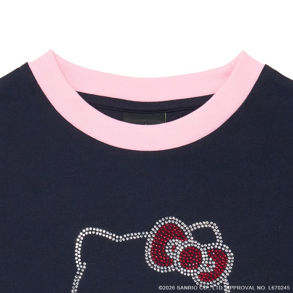 24K&times;HELLO KITTY WMNS Ringer SS Tee 詳細画像 Navy 9