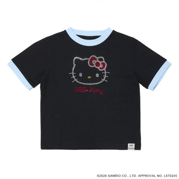 24K&times;HELLO KITTY WMNS Ringer SS Tee 詳細画像 Black 1