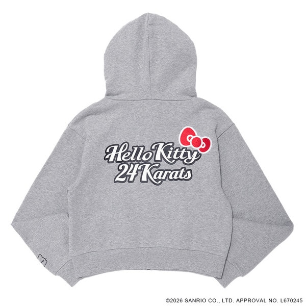 24K&times;HELLO KITTY WMNS Zip-up Hoodie 詳細画像 L.Gray 1