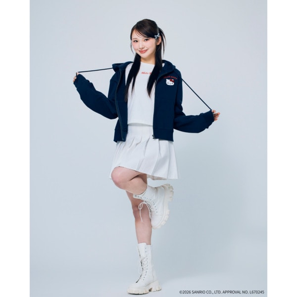 24K&times;HELLO KITTY WMNS Zip-up Hoodie 詳細画像 L.Gray 12