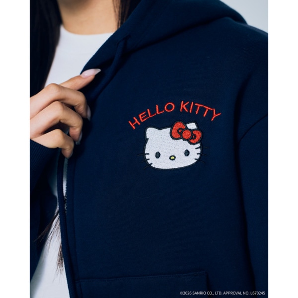 24K&times;HELLO KITTY WMNS Zip-up Hoodie 詳細画像 L.Gray 13