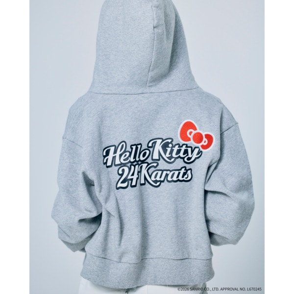 24K&times;HELLO KITTY WMNS Zip-up Hoodie 詳細画像 L.Gray 17