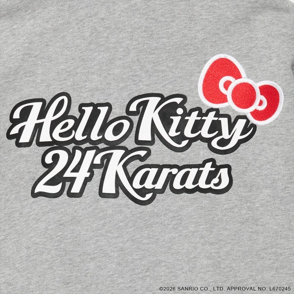 24K&times;HELLO KITTY WMNS Zip-up Hoodie 詳細画像 L.Gray 3