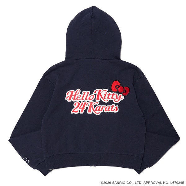 24K&times;HELLO KITTY WMNS Zip-up Hoodie 詳細画像 L.Gray 6