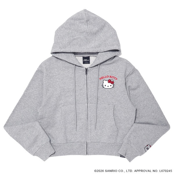 24K&times;HELLO KITTY WMNS Zip-up Hoodie 詳細画像 L.Gray 1