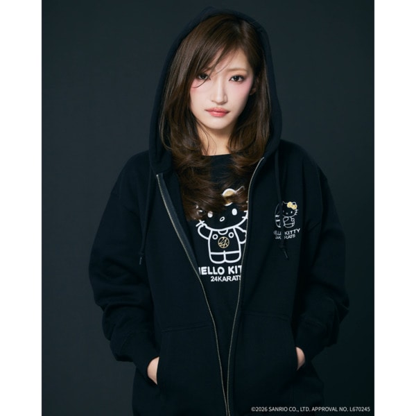 24K&times;HELLO KITTY Zip-up Hoodie 詳細画像 Black 16