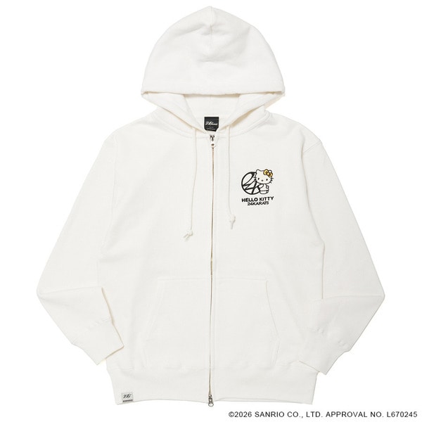 24K&times;HELLO KITTY Zip-up Hoodie 詳細画像 White 1
