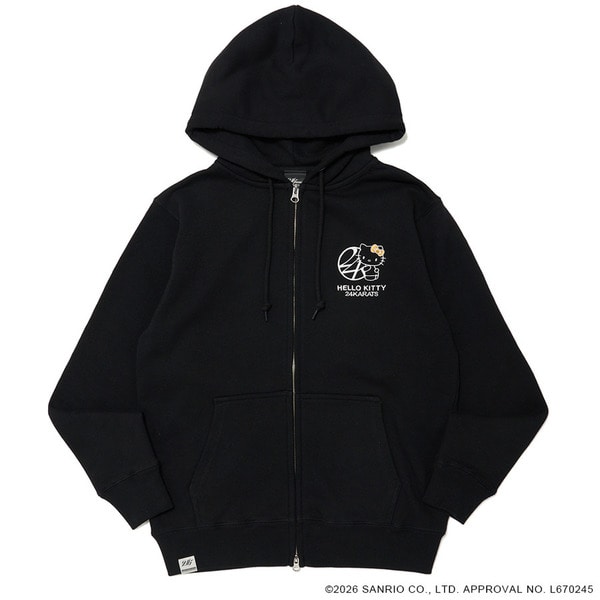 24K&times;HELLO KITTY Zip-up Hoodie 詳細画像 Black 1