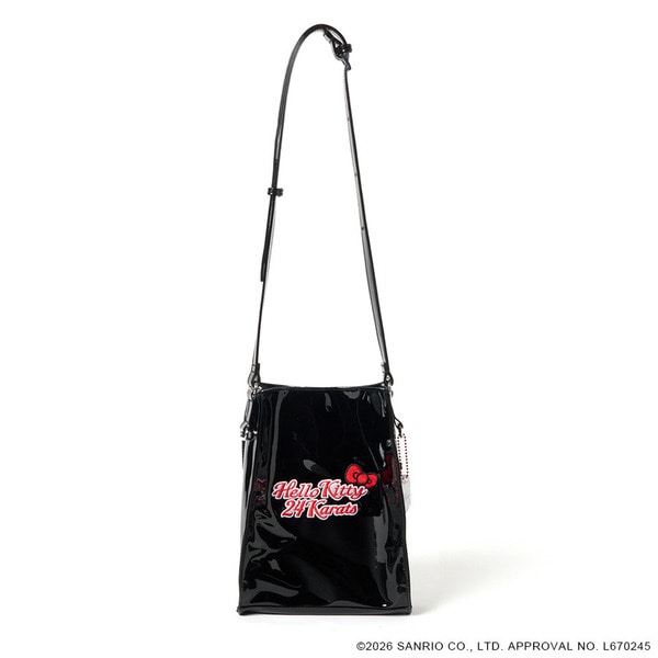 24K&times;HELLO KITTY Patent Leather Shoulder Bag 詳細画像 Black 1
