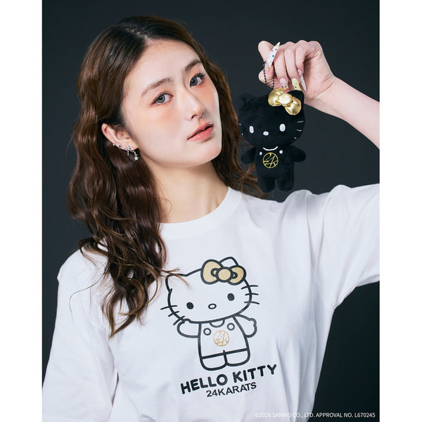 【予約販売】24K&times;HELLO KITTY Plush Toy Keyholder 詳細画像 Black 4