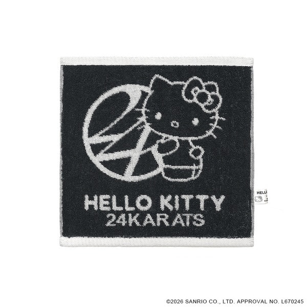 24K&times;HELLO KITTY Hand Towel 詳細画像 Black 1