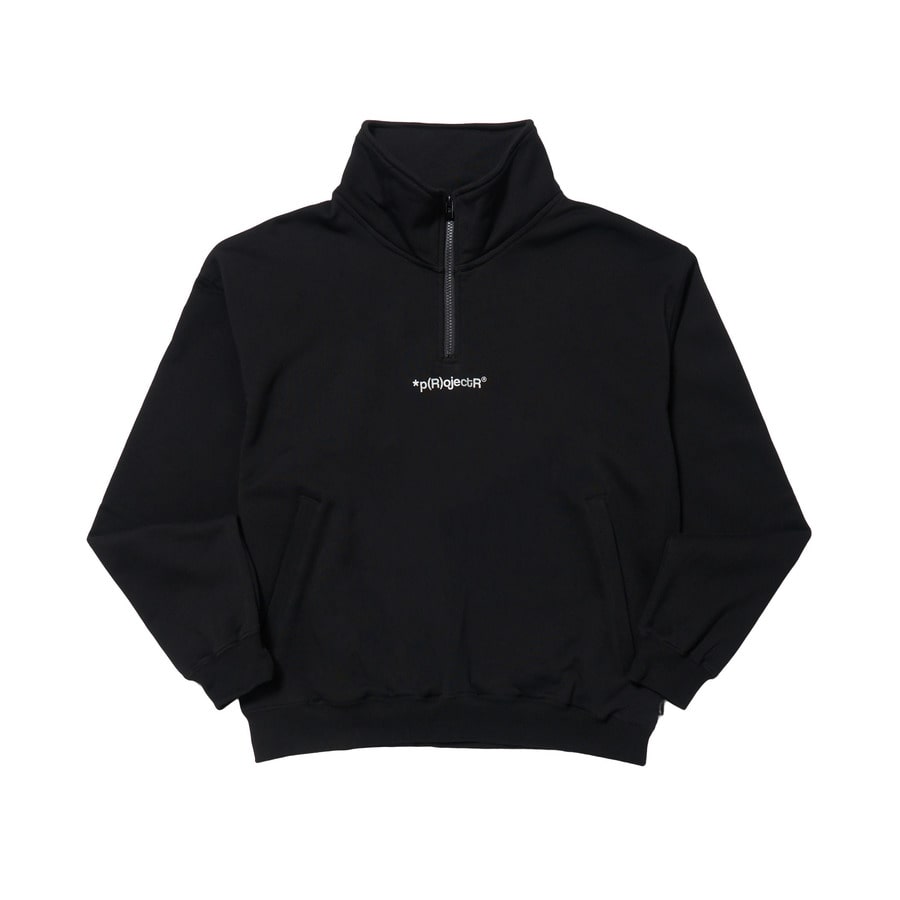 Reflective Logo Half Zip Sweat 詳細画像 Black 1