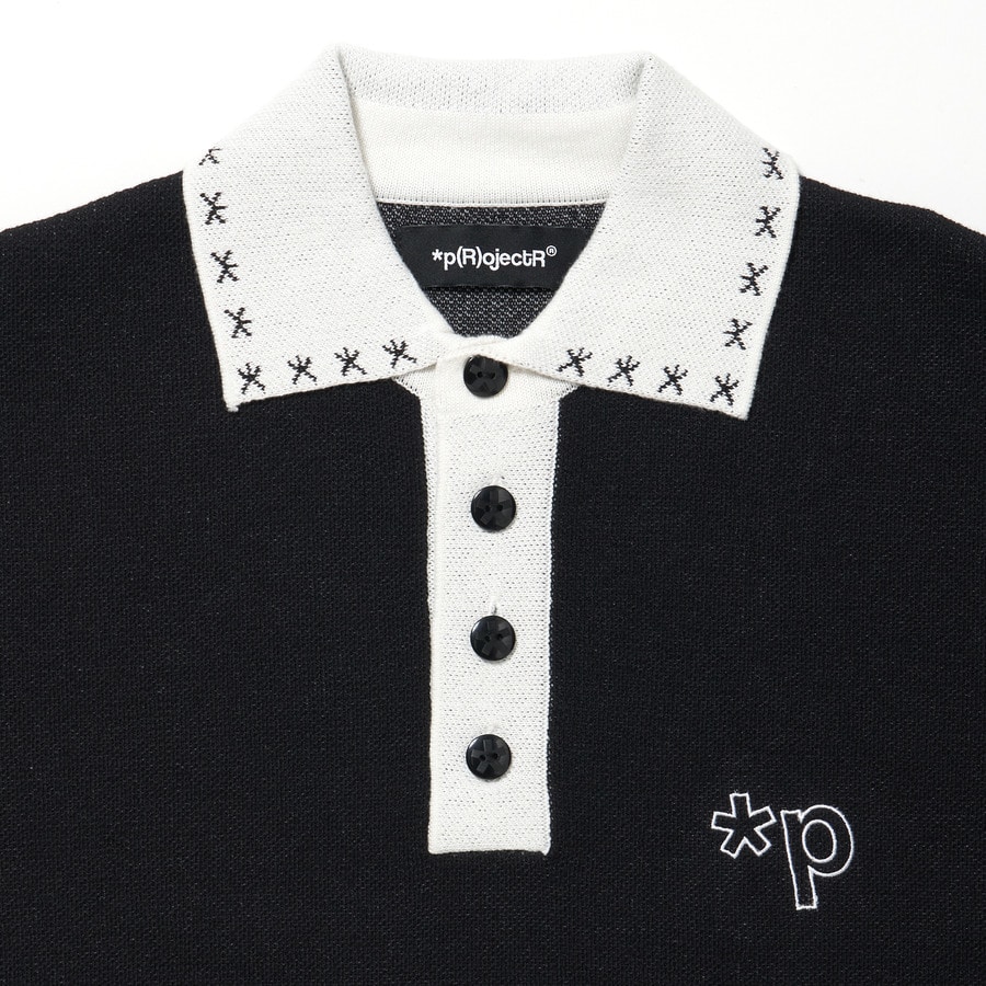 Knit Polo Shirt 詳細画像 Black 3