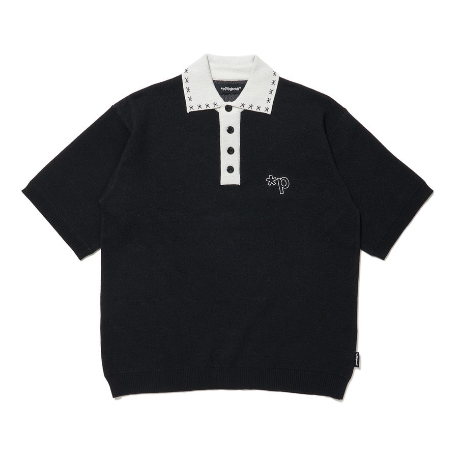 Knit Polo Shirt 詳細画像 Black 1