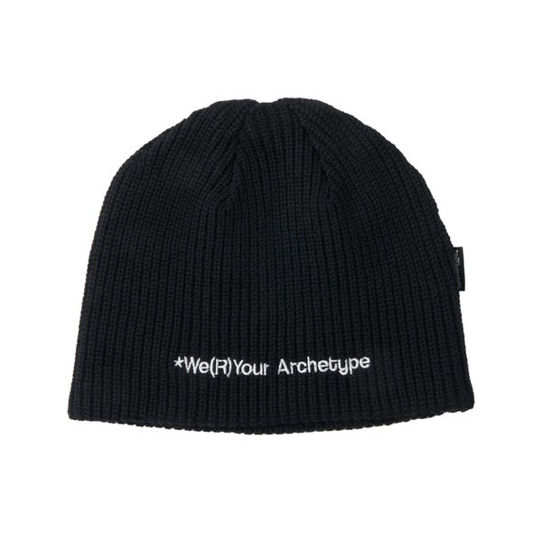 Slogan Knit Cap 詳細画像 Black 1