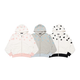 Bi-color Rib Zip Hoodie 詳細画像