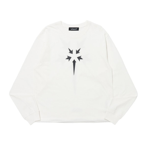 Point Logo Drawcord Hem LS Tee 詳細画像 White 1