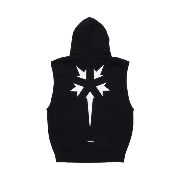 Point Logo No Sleeve Hoodie 詳細画像 Black 1