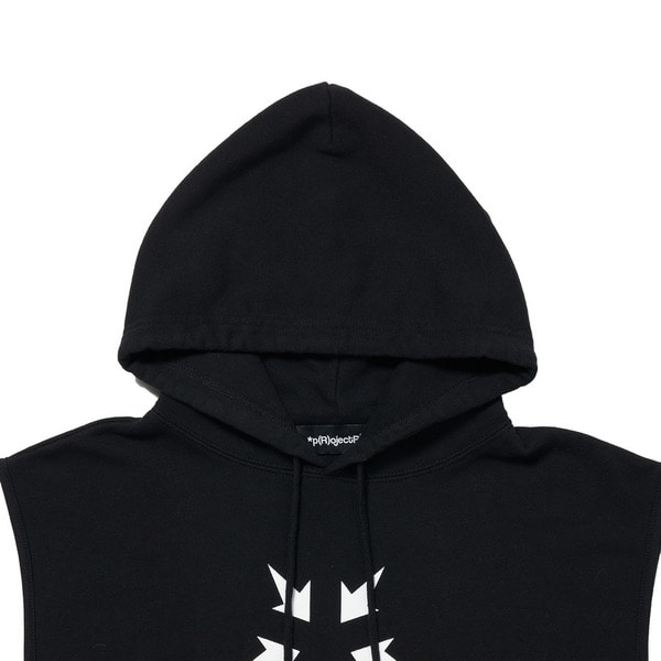 Point Logo No Sleeve Hoodie 詳細画像 Black 2