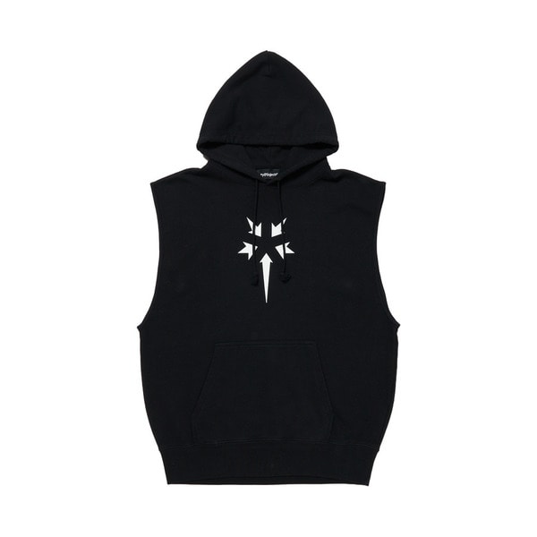 Point Logo No Sleeve Hoodie 詳細画像 Black 1