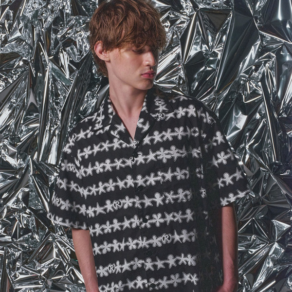 Patterned All Over SS Shirt 詳細画像 Black 9