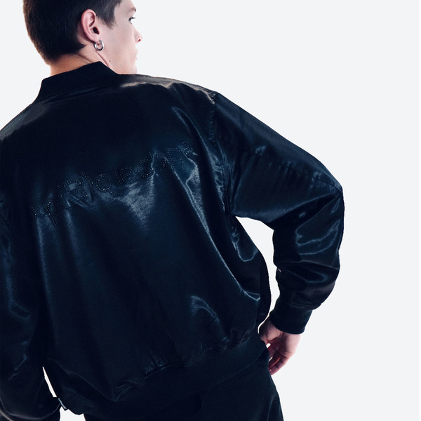 Satin Zip Blouson 詳細画像 Black 14