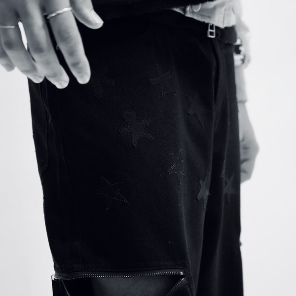 Patch Denim Pants 詳細画像 Black 17