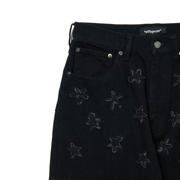 Patch Denim Pants 詳細画像 Black 2