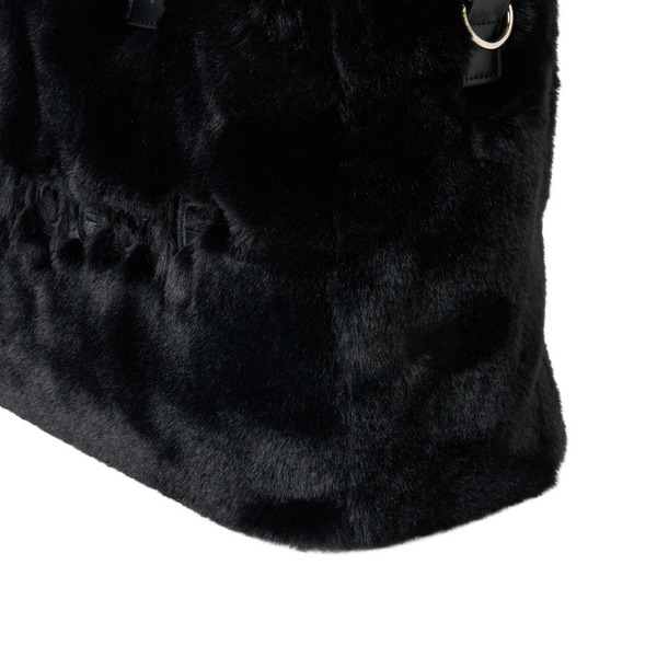 Logo EMB 2way Fake Fur Bag 詳細画像 Black 5