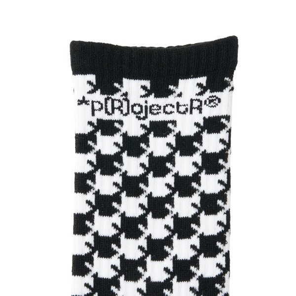Asterisk Block Check Socks 詳細画像 Black 4