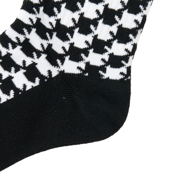 Asterisk Block Check Socks 詳細画像 Black 5