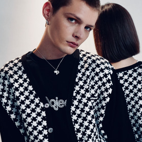 Asterisk Block Check Cardigan 詳細画像