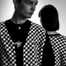 Asterisk Block Check Cardigan 詳細画像