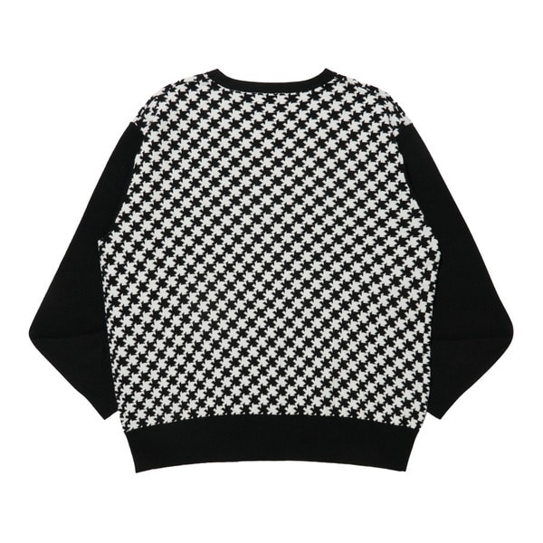 Asterisk Block Check Cardigan 詳細画像 Black 1