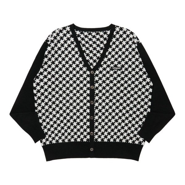 Asterisk Block Check Cardigan 詳細画像 Black 1