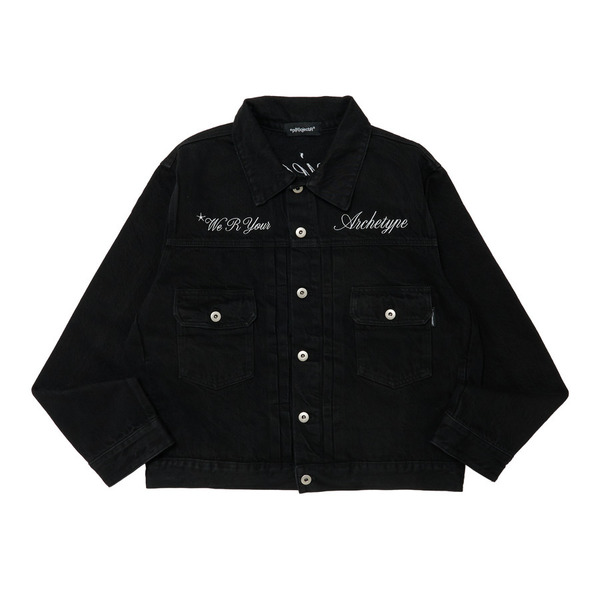 Cursive Logo Denim Jacket 詳細画像 Black 1
