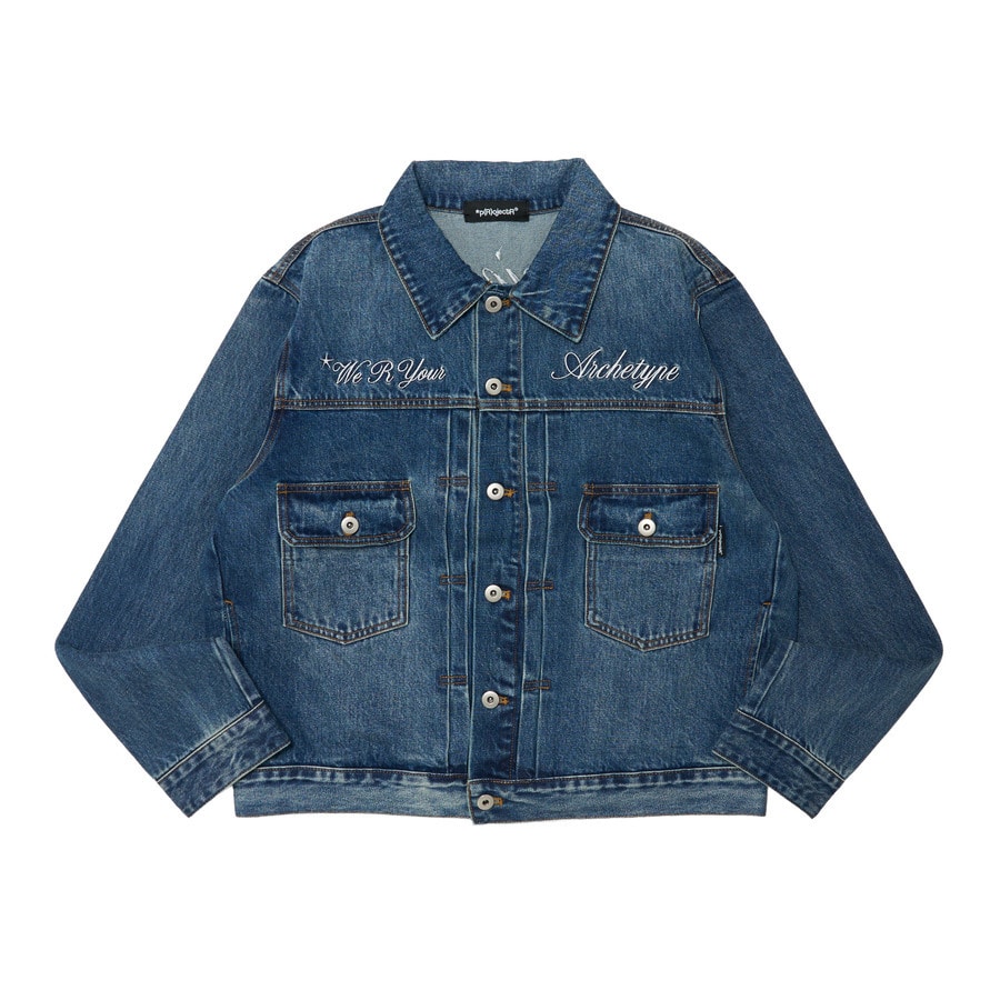 Cursive Logo Denim Jacket | *p(R)ojectR® | VERTICAL GARAGE