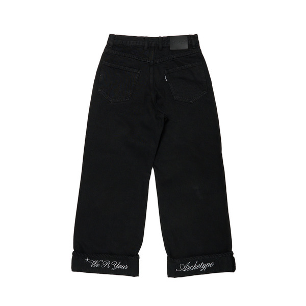 Cursive Logo Denim Pants 詳細画像 Black 1