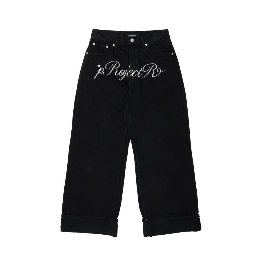 ミュージシャン p(R)ojectR Cursive Logo Denim Pants Cursive Logo Denim Pants | *p(R)ojectR® | VERTICAL GARAGE OFFICIAL