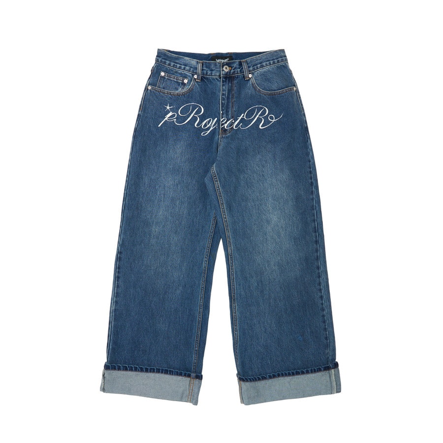 Cursive Logo Denim Pants | *p(R)ojectR® | VERTICAL GARAGE OFFICIAL