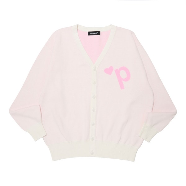 Heart P Logo Cardigan 詳細画像 White 1