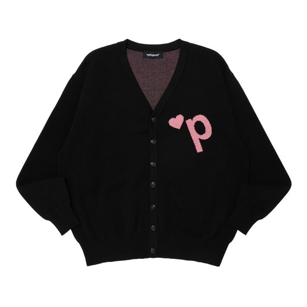 Heart P Logo Cardigan 詳細画像 Black 1
