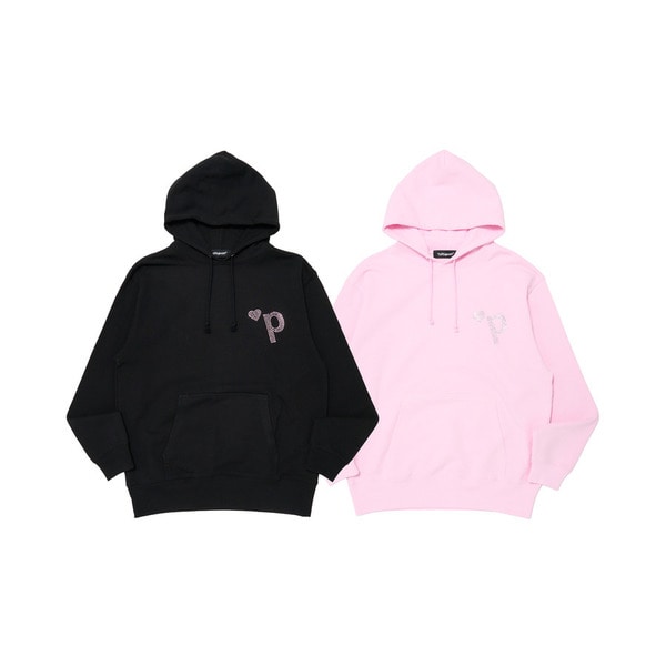 Heart P Logo Rhinestone Hoodie 詳細画像 Black 10