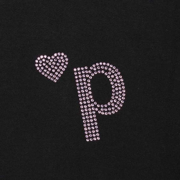 Heart P Logo Rhinestone Hoodie 詳細画像 Black 3