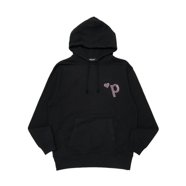Heart P Logo Rhinestone Hoodie 詳細画像 Black 1