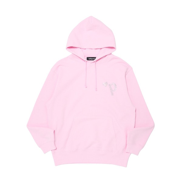 Heart P Logo Rhinestone Hoodie 詳細画像 Pink 1