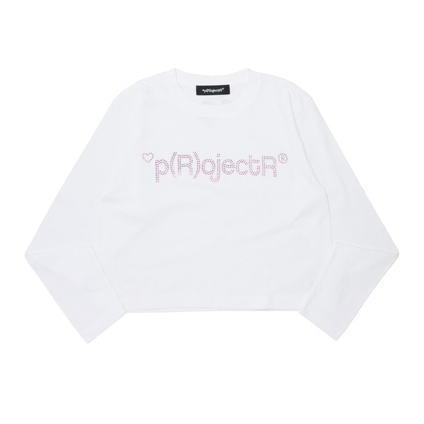 Heart P Logo Rhinestone WMNS LSTee 詳細画像 White 1